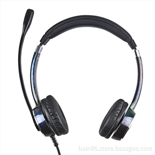 FC22 RJ over-ear headset with microphone for call center game online learning customer service